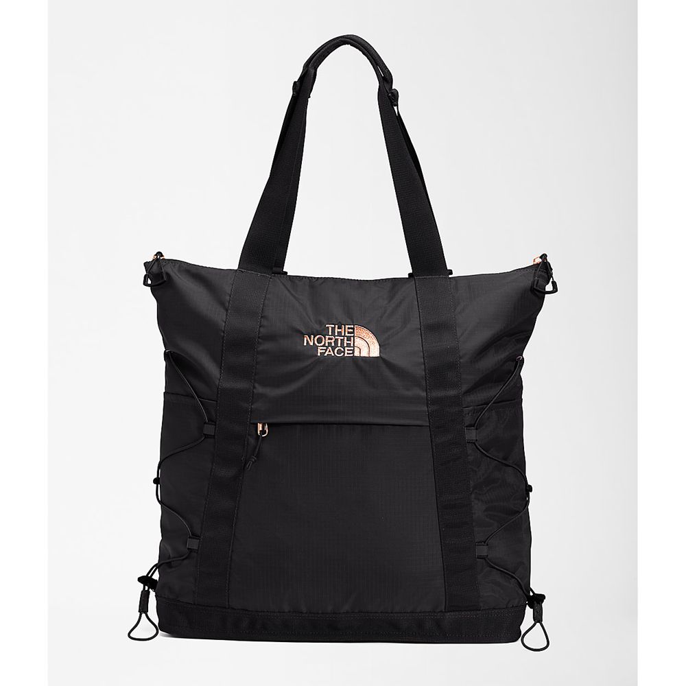 The North Face Tote Bag Womens Australia - The North Face Borealis Black / Coral Metallic (PIA-41237